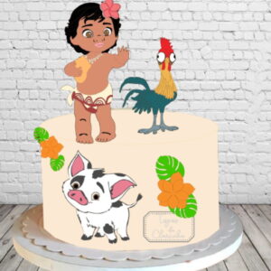 Arquivo Corte Topo de Bolo Moana Baby Camada