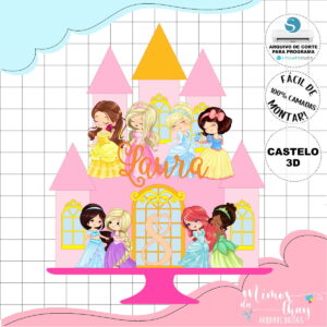 Arquivo Corte: Topo de Bolo Princesas 011