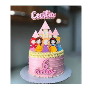 Arquivo Corte Topo de Bolo Princesas Cute - Camadas (#2293)