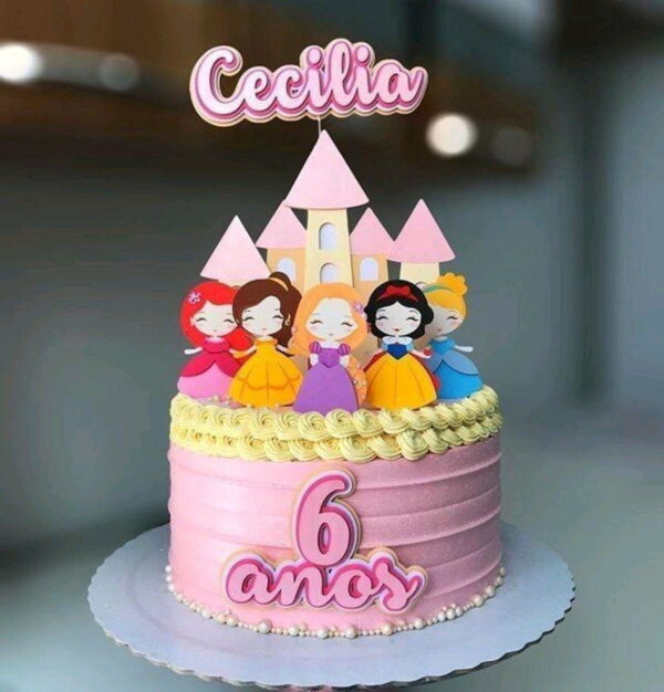 Arquivo Corte Topo de Bolo Princesas Cute (#2293)