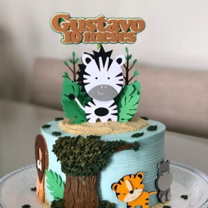 Arquivo Corte - Topo de bolo Safari zebra-STUDIO