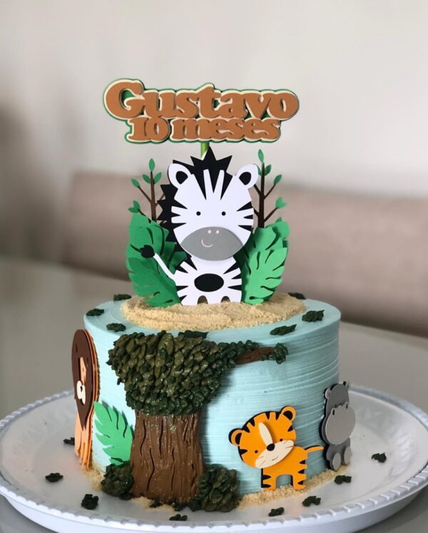 Arquivo Corte - Topo de bolo Safari zebra-STUDIO