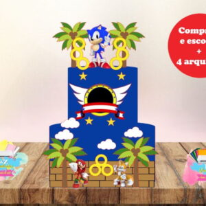Arquivo Corte - Topo de Bolo Sonic 1 -COD-292
