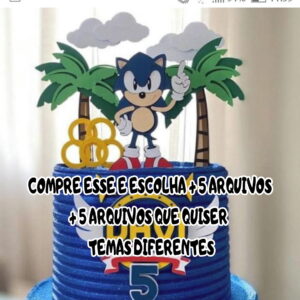 Arquivo Corte Topo de Bolo Sonic Camadas