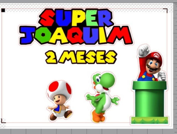 Arquivo Topo de Bolo Super Mario + 4 Arquivos a Sua Escolha