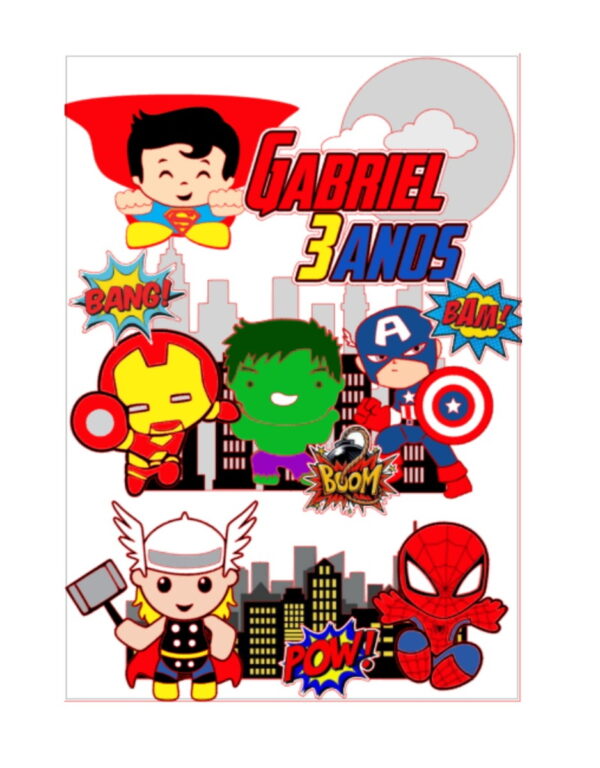 Arquivo Corte Topo de Bolo Vingadores Cut 01