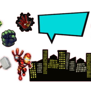 Arquivo Topo de Bolo Vingadores + 4 Arquivos a Sua Escolha