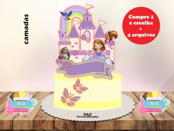 Arquivo Corte - Topo Princesa Sofia Shak (camadas)-cod.1003