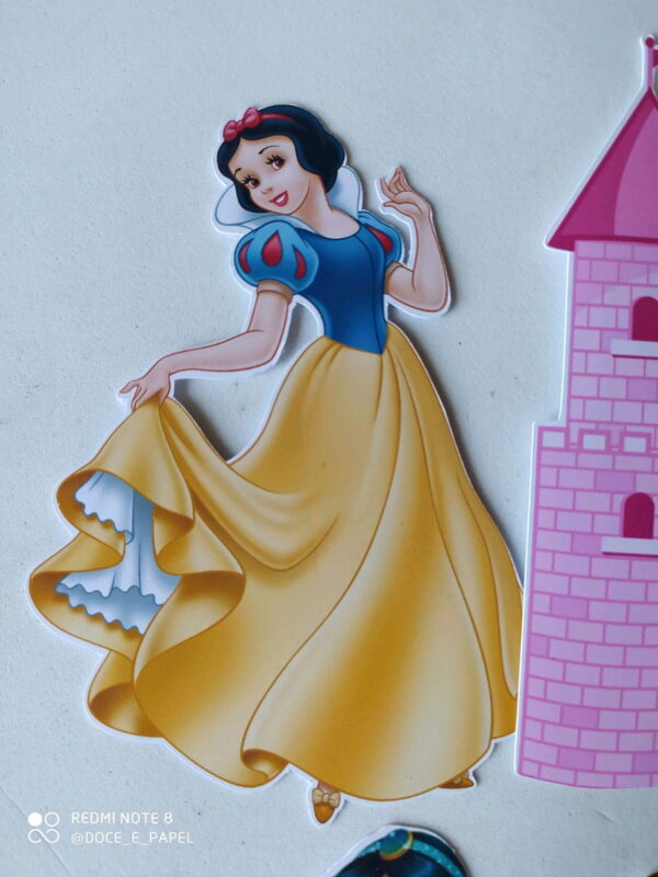 Arquivo corte Topo princesas Disney com numeral 5 e espelho - Image 3