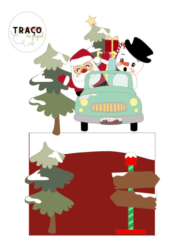 Arquivo de Carro Noel 100% Camada (digital) Topo