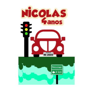 Kit com 5 Arquivos de Corte: 02-carro Fusca Topo de Bolo
