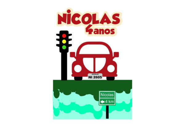 Kit com 5 Arquivos de Corte: 02-carro Fusca Topo de Bolo