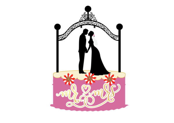 Kit com 5 arquivos de corte: 01-CASAMENTO (100% em camadas)