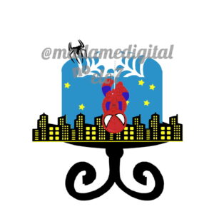 Kit com 5 arquivos de corte:01-HOMEM ARANHA TOPO DE BOLO