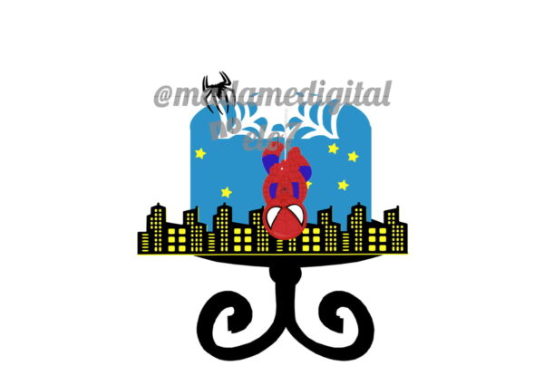 Kit com 5 arquivos de corte:01-HOMEM ARANHA TOPO DE BOLO
