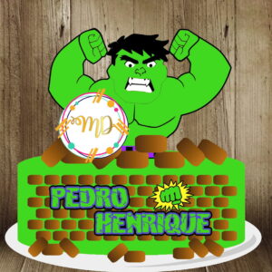 Kit com 5 arquivos de corte: 02-HULK TOPO DE BOLO