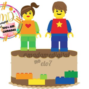 Kit com 5 arquivos de corte:01-LEGO TOPO (CAMADAS)