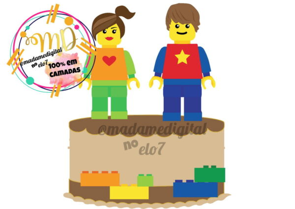 Kit com 5 arquivos de corte:01-LEGO TOPO (CAMADAS)