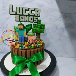 Kit com 5 arquivos de corte:02-MINECRAFT TOPO DE BOLO 3D