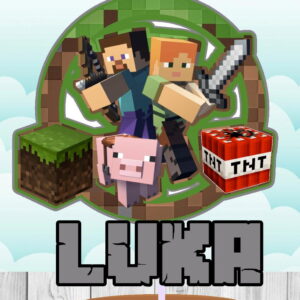Kit com 5 arquivos de corte: 01-MINECRAFT CIRCULAR