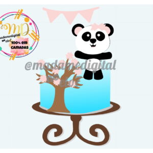 Kit com 5 arquivos de corte:01-PANDA TOPO DE BOLO (camadas)
