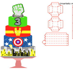 Kit com 5 arquivos de corte: 01-VINGADORES (100% em camadas)