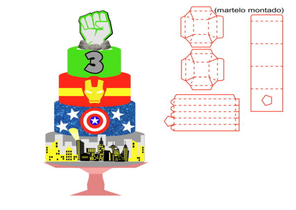 Kit com 5 arquivos de corte: 01-VINGADORES (100% em camadas)