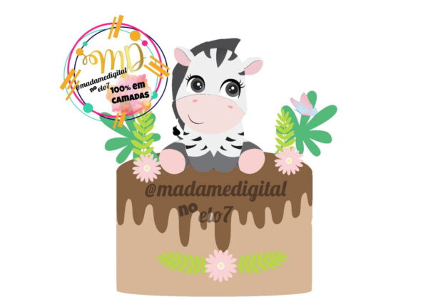 Kit com 5 arquivos de corte:01-ZEBRA TOPO (CAMADAS) - Image 3