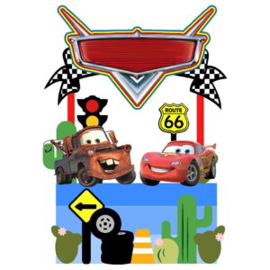 Kit com 5 arquivos de corte: 02-CARROS TOPO DE BOLO