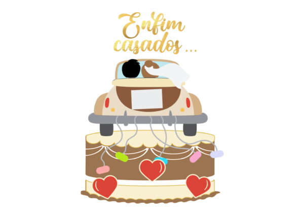 Kit com 5 arquivos de corte: 02-CASAMENTO (camadas)