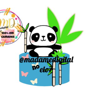 Kit com 5 arquivos de corte:02-PANDA TOPO DE BOLO (camadas)