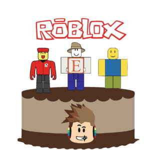 Kit com 5 arquivos de corte 02-ROBLOX TOPO DE BOLO EM CAMADA