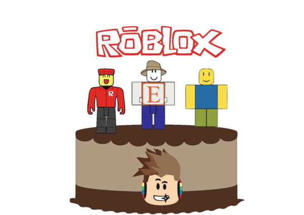 Kit com 5 arquivos de corte 02-ROBLOX TOPO DE BOLO EM CAMADA
