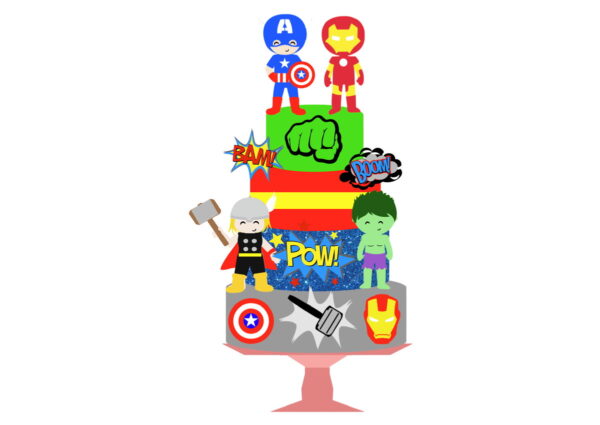 Kit com 5 arquivos de corte: 02-VINGADORES camadas