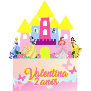 Kit com 5 arquivos de corte: 03-PRINCESAS TOPO DE BOLO