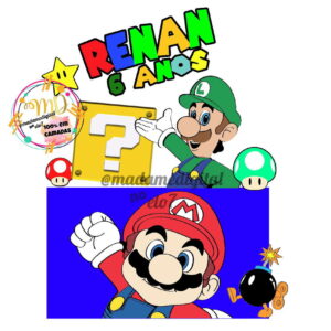 Kit com 5 arquivos de corte: 04-SUPER MARIO TOPO (CAMADAS)