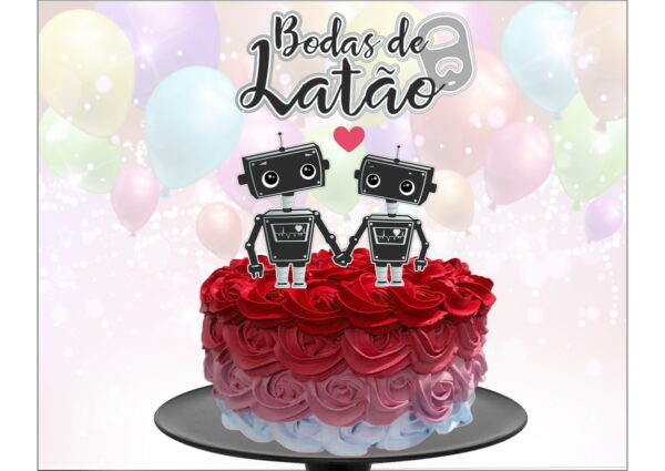 Kit com 5 arquivos de corte 06-BODAS DE LATÃO TOPO CAMADAS