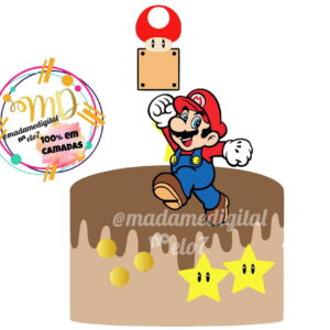 Kit com 5 arquivos de corte: 05-SUPER MARIO (camadas)