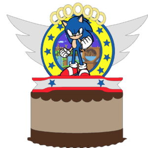 Kit com 5 arquivos de corte 06-SONIC TOPO DE BOLO EM CAMADAS