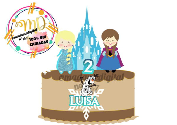 Kit com 5 arquivos de corte 07-FROZEN TOPO (100% em camadas)