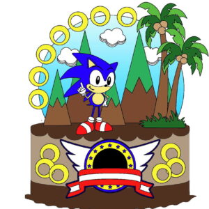 Kit com 5 arquivos de corte 07-SONIC TOPO DE BOLO EM CAMADAS