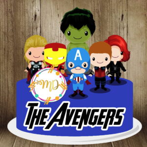 Kit com 5 arquivos de corte 07-VINGADORES CUTE TOPO DE BOLO