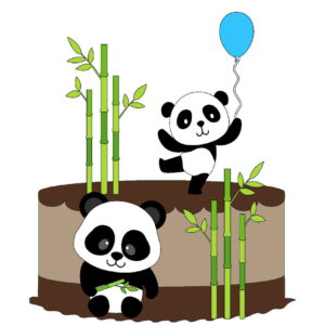 Kit com 5 arquivos de corte 08-PANDA TOPO DE BOLO EM CAMADAS