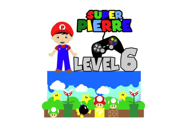 Kit com 5 arquivos de corte:08-SUPER MARIO TOPO CAMADAS
