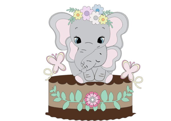 Kit com 5 arquivos de corte 09-ELEFANTE TOPO EM CAMADAS