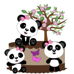 Kit com 5 arquivos de corte 09-PANDA TOPO DE BOLO EM CAMADAS