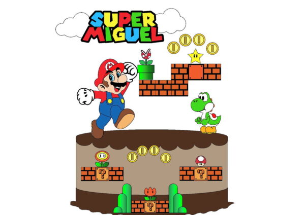 Kit com 5 arquivos de corte 09-SUPER MARIO TOPO CAMADAS