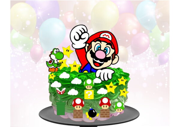Kit com 5 arquivos de corte 12-SUPER MARIO TOPO EM CAMADAS