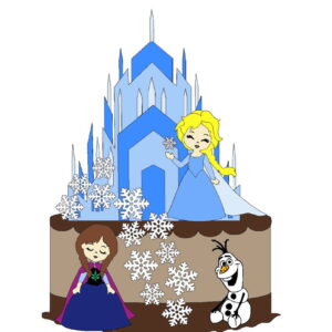 Kit com 5 arquivos de corte 19-FROZEN TOPO DE BOLO CAMADAS
