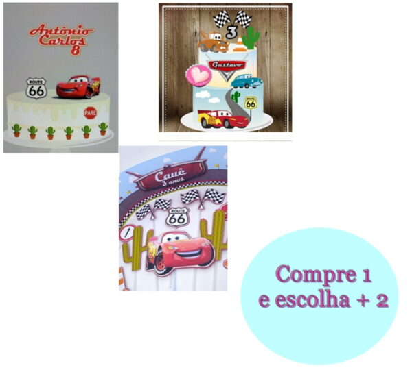 ARQUIVO DE CORTE 3 TOPOS DE BOLO CARRO - Imagem 2